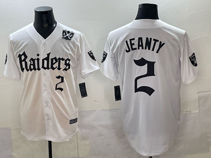 Men 2025 Oakland Raiders #2 Jeanty white 6th generation Joint Name Nike Limited NFL Jersey style 08->oakland raiders->NFL Jersey